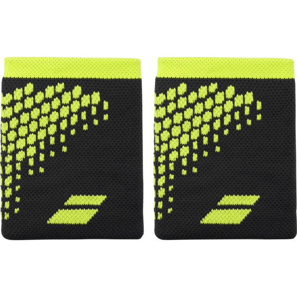 Poignets Éponge Babolat Logo Jumbo Noir/Jaune x2